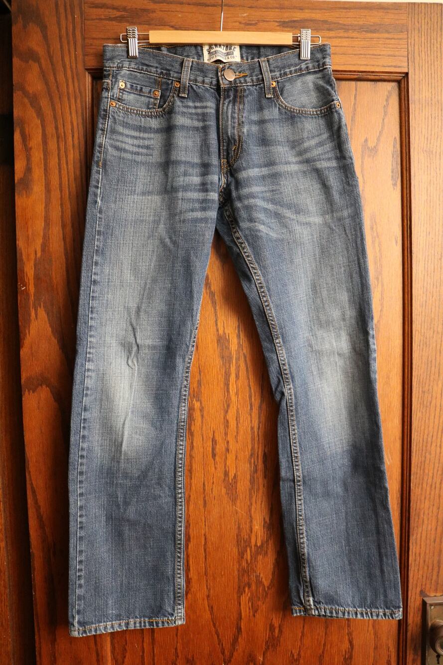 LEVIS SIGNATURE Jeans Mens 30x32 Slim Straight Dark Wash Everyday Wear